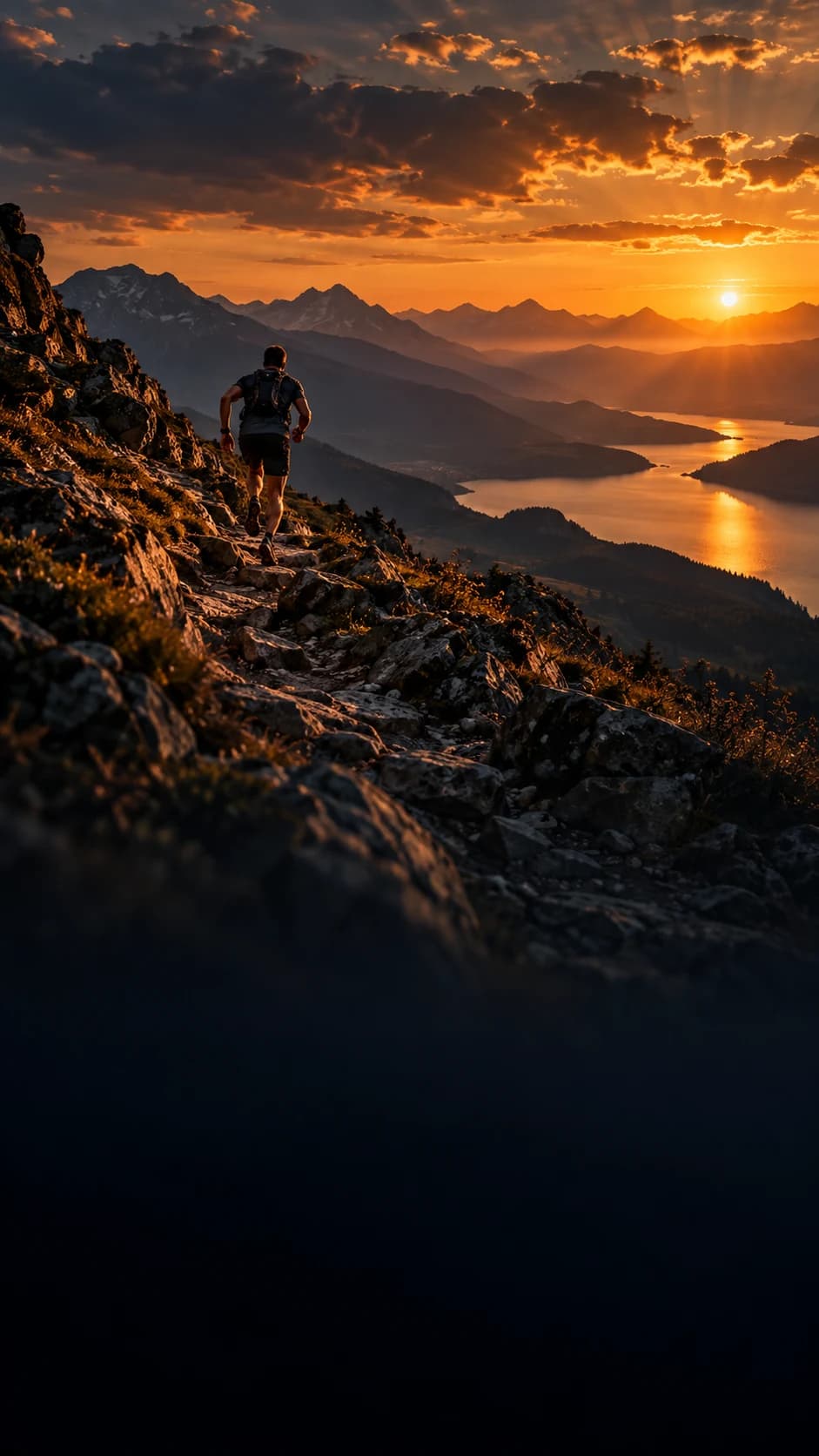 Official SEGCUP artwork of a runner on a mountain trail.